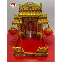 ราคา ศาลเจ้าที่จีนตี่จู้เอี๊ยะขนาด 16 นิ้วลึก 3หลังคาทอง 2 เสากลม ทองชุป (16117427702)
