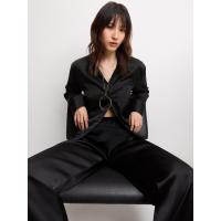 ราคา Pomelo เสื้อเชิ้ตซาตินปักลายโลโก้ Embroidered Satin Shirt (24659732284)