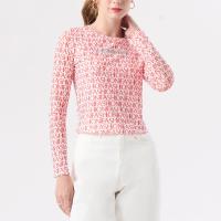ราคา f fashion เสื้อนิต ลายโมโนแกรม ผู้หญิง สีแดง Monogram Knit Top 06520 (23797844785)