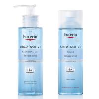 ราคา Eucerin Ultrasensitive Hyaluron SET Cleansing Gel 200ml Toner 200ml ยูเซอรีน อัลตร้า เซ็นซิทีฟ ไฮยาลูรอน เซ็ท คลีนซิ่ง เจล 200มล โทเนอร์ 200มล (1671122409)