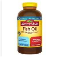 ราคา Nature Made Fish Oil 1200 mg 300 Softgels ฟิชออย ขนาด 300 เม็ด Omega 3 1 Bottom 200 Sg กระปุกใหญ่ เม็ด Exp 09 2027 (10190540402)