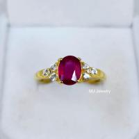 ราคา แหวนพลอยทับทิม พลอยไพลิน ประดับพลอยเพทายขาว แหวนเงินแท้ 925 รับประกันพลอยแท้ จากจันทบุรี (20140847284)