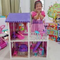 ราคา Kids learning บ้านตุ๊กตา บ้านตุ๊กตาบาร์บี้หลังใหญ่ ขนาด 61 29 5cm สูง 74 cm (12190264334)
