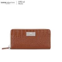 ราคา Louis Montini Cherreen กระเป๋าผู้หญิงหนังแท้ หนังวัวอัดลายจระเข้ กระเป๋าใส่บัตรเครดิต WL44 (12755949029)