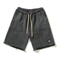 ราคา American retro summer washed old stone islandˉsmall standard shorts sports casual loose mens versatile trendy brand five point pants (24310810744)