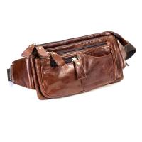 ราคา Chinatown Leather กระเป๋า ผู้ชาย หนังวัวแท้ คาดเอว สะพายหน้าอก ซิปยื่นหน้าสีน้ำตาล แทน ดำ (10669427173)