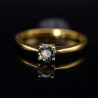 ราคา แหวนพลอยเขียวส่องจันทบุรี Green Sapphire ตัวเรือนCopper ผสมเงิน ชุบทอง สีเขียวก้านมะลิ ไซส์นิ้ว 54 หรือ เบอร์ 7 US พลอยแท (24793206346)