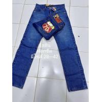 ราคา กางเกงยีนส์จัสติน Justin1970 ทรงกระบอก ริมแดง เป่ากระดุมใช้งานทน (24446532289)