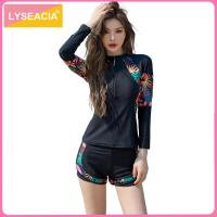 ราคา LYSEACIA ฤดูร้อนกางเกงว่ายน้ำพิมพ์ลาย2ชิ้นลายดอกไม้บุนวมแขนสั้น กางเกงขาสั้นสองชั้นชุดว่ายน้ำเล่นกีฬามีซิปชุดว่ายน้ำเล่นเซิร์ฟสำหรับผู้หญิงชุดชายหาดที่สวยงาม M XXXL (18723708884)