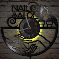 ราคา Nail Salon LED Vinyl Record Wall Clock with 7 Colors Changing for Beauty Nail Salon Wall Decor Decorative Window Sign Silent Quartz Hanging Night Light Wall Clock Watch Gift for Girls (21265026351)