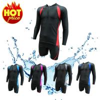 ราคา ชุดว่ายน้ำ ชุดว่ายน้ำแขนยาว ขาสั้น ชุดว่ายน้ำหญิง ชาย ทอม สีดำ ซิปหน้า สินค้าพร้อมส่งด่วน ขนาด M L XL 2XL 3XL 4XL M023 (533798511)