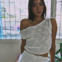 ราคา Mira Bangkok Milk Top เสื้อปาดไหล่ลูกไม้สีขาว (24736277685)