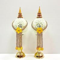 ราคา ฟรีค่าจัดส่ง l ราคาสินค้าเป็นคู่ พานพุ่ม พานพุ่มเงินทอง พานพุ่มสักการะ พานพุ่มดอกไม้ พานพุ่มดอกรัก แจกันดอกบัว แจกันบัว (17753004087)