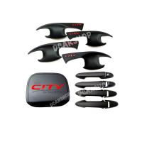 ราคา เบ้ารองมือเปิด ครอบมือจับ ไม่มีปุ่มกด ครอบฝาถังน้ำมัน HONDA CITY ซิตี้ปี 2014 2019 สีดำด้านโลโก้แดง (9764347516)