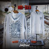 ราคา เสื้อฮู้ดดี้ผู้ชาย Jack Russel Handwerk HD 103 Robot Design Black Grey (23087590574)