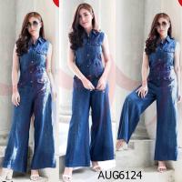 ราคา จั้มสูทยีนส์ Jumpsuit Jeans เพลย์สูท ชุดเดรสกางเกง กางเกงยีนส์ ชุดยีนส์ Leonine AUG6124 (5280884781)
