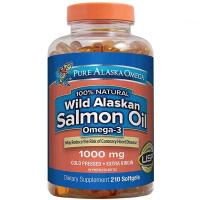 ราคา Pure Alaska Omega Wild Alaskan Salmon Oil 1000mg 210 Softgels for Brain Memory Support (24495349727)