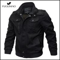 ราคา FUGUINIAO เสื้อแจ็คเก็ตทหารสำหรับผู้ชายเสื้อโค้ทผ้าฝ้ายเสื้อแจ็คเก็ตนักบิน Air Force 2022เสื้อโค้ทคาร์โก้ผู้ชาย M 6XL (14588125704)