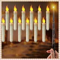 ราคา JONP 12PCS with Magic Wand Flickering Warm Light LED Flameless Candle Taper Candles for Christmas Party (24537513465)
