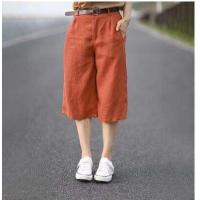 ราคา กางเกงขาสั้นผ้าลินินผสมฝ้ายสไตล์วัยรุ่น กางเกงขายาวเอวสูง กระเป๋า กางเกงขายาวทรงหลวม สไตล์วัยรุ่น ฤดูร้อน 2022 (21655172685)