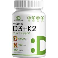 ราคา Deal supplement Vitamin D3 K2 Softgel Vitamin D3 5000 IU Vitamin K2 MK7 MK4 No 844 (22023337159)