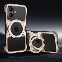 ราคา Metal Bumper Hexagon Phone Case For iPhone 14 15 16 Pro Max Magsafe Magnetic Stand Shell Aluminum Alloy Removable Hollow Cover 5 18 (24462796596)