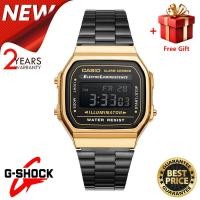 ราคา ของแท้ 100 นาฬิกา Casioคาสิโอ Digital นาฬิกาข้อมือผู้ชาย ผู้หญิง สายสแตนเลส รุ่น A168WEGB 1B ของแท้ ประกัน (23593157519)