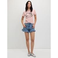 ราคา Pomelo Hello Kitty เสื้อทีเชิ้ตปักลาย Pomelo Hello Kitty Embroidered Tee (24961692653)