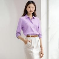 ราคา haas เสื้อผู้หญิง ทรงเชิ้ตแขนยาว สีพื้น HBSU5546 (24735306947)