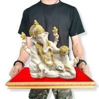 ราคา พระพิฆเนศ ปางเสวยสุขแบบอินเดีย กว้าง6นิ้ว สูง7นิ้ว งานเรซิ่นผสมผงหินขาว ปลุกเสกวัดแขก บูชาขจัดอุปสรรคเสริมโชคลาภ H (14820262956)