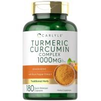 ราคา ขมิ้นชันและพริกไทยดำ Carlyle Turmeric Curcumin with Black Pepper 1000mg 180 Capsules Turmeric Complex Supplement Non GMO Gluten Free (24596207646)