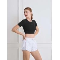 ราคา Top เสื้อเอวลอย แขนสั้น เสื้อครอปวิ่ง สำหรับออกกำลังกาย แห้งไว ลดกลิ่นเหงื่อ (23696826877)