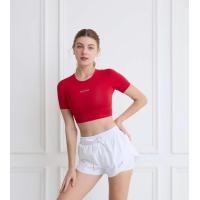 ราคา Top เสื้อเอวลอย แขนสั้น เสื้อครอปวิ่ง สำหรับออกกำลังกาย แห้งไว ลดกลิ่นเหงื่อ (23696826868)