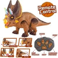 ราคา ไดโนเสาร์บังคับ หุ่นยนต์บังคับ หุ่นยนต์ไดโนเสาร์ ไทรเซราทอปส์ เล่นสนุกมีแสงมีไฟสวยงาม RC Dinosaur (16961949608)