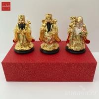 ราคา ฮกลกซิ่ว 3 องค์ งานเรซิ่นสีทอง สูง 3 5 นิ้ว แก้ชงปี 64 (10526597630)