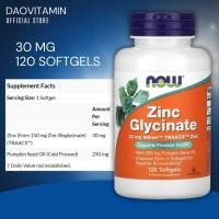 ราคา ลอตผลิตใหม่ Exp 08 2029 NOW Foods Zinc Glycinate 120 เม็ดเจล (21619991369)
