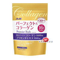 ราคา 30 วัน ซองทอง Asahi Perfect Asta Collagen Powder Premier Rich 5500mg 225g แบบซอง คอลลาเจนเปปไทด์จากปลาทะเลน้ำลึก รุ่นนี้พิเศษด้วย ส่วนผสมรกแกะ 1500mg (1641890163)