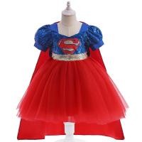 ราคา WGBChildren Super Hero Costume Superman Princess Dress 1 7yrs Kids Girls Spider Man Sequin Tutu Dress Supergirl Birthday Party Bow Tie Dress (22407657413)