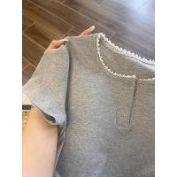 ราคา เสื้อยืดคอกลมแขนสั้นผ้าลูกไม้สไตล์เกาหลีไซส์ใหญ่สำหรับผู้หญิง ทรงเข้ารูป กระโปรงทรงเอ เดรสยาวคลุมเข่า (24388743199)