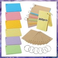 ราคา GPBS 600 PCS Multicolor Index Cards Revision Cards with 6 Binder Rings Random Color Paper Kraft Paper Lined Record Cards (24853433836)