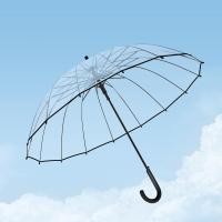 ราคา ร่มใสร่มกันฝนสำหรับผู้หญิงกึ่งอัตโนมัติร่มกันฝนด้ามจับยาว16ซี่แข็งแรงกันลมร่มใหญ่ (20483524929)