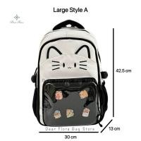 ราคา Halloween Y2K Cute Cat Ita Backpack Large Capacity Backpack Casual Girl Transparent DIY Display Rucksack Cartoon Trendy Suitcasechristmas (24576129732)