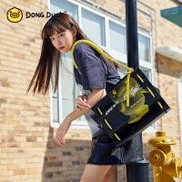ราคา B Duck Dong กระเป๋าทรงสี่เหลี่ยมมีหูหิ้วสะพายไหล่ผ้าใบแคนวาสสีดำกระเป๋าสะพายไหล่ความร่วมมือดาราหนังจีนกระเป๋าถือพับได้ (17510605262)