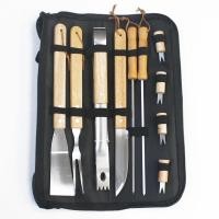 ราคา New store opening 50 discount for only three daysOutdoor BBQ Grill Tool Set Stainless Steel Oak Wood Combination Kitchen Home Use BBQ Equipment Tools Grill Equipment SetCOD (24659110581)