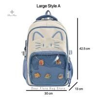 ราคา Halloween Y2K Cute Cat Ita Backpack Large Capacity Backpack Casual Girl Transparent DIY Display Rucksack Cartoon Trendy Suitcasechristmas (24576129739)