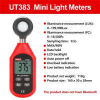 ราคา UNI T UT383 เครื่องวัดแสง ลักซ์มิเตอร์ ความสว่างแสง มิเตอร์วัดแสง 200000 Lux ลักซ์ใช้ทดสอบความสว่างสูงสุดต่ำสุด (3986844394)