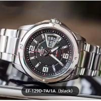 ราคา นาฬิกา CASIO EDIFICE รุ่น EF 129D 7A 1A ขนาดหน้าปัด 40mm กระจกมิเนอรัล สายสแตนเลสสตีล สีดำ (24706693485)