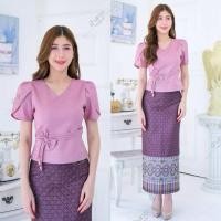 ราคา ชุดเสื้อไหมลาว น่ารักๆ เสื้อ ผ้าถุงป้ายฟรีไซด์ มีเก็บเงินปลายทางจ้า (23584039308)