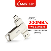 ราคา แฟลชไดรฟ์ SSK คู่ USB 3 2 2 in 1 Type C USB A สูงสุด 256GB ความเร็ว 200MB s ความเร็วสูงถึง 200MB s มีพอร์ต USB 3 1 และ Type C การออกแบบทนทานและหมุนได้ 360 รองรับหลายอุปกรณ์ รวมถึง MacBook และ iPad Pro