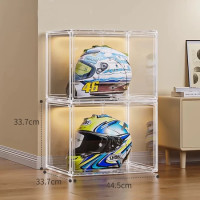 ราคา XMVP กล่องเก็บหมวกกันน็อคมอเตอร์ไซค์ตู้พลาสติกกล่องเก็บของ LEGO กล่องเก็บของเล่นอะคริลิคกล่องเก็บกระเป๋าสวิตช์แม่เหล็กวางซ้อน (23439891616)
